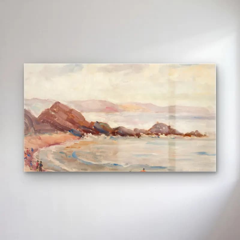 Alfred William Finch – Looen rantaa cam tablo — Alfred William Finch – Looen rantaa — empresyonist dalgalı sahil
