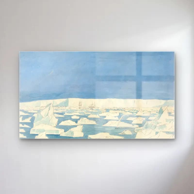 Charles Hamilton Smith – Part of the South Pole Barrier to 180 Feet Above Sea Level,… cam tablo — Charles Hamilton Smith – Part of the South Pole Barrier to 180 Feet Above Sea Level,… — suluboya karlı kış manzarası