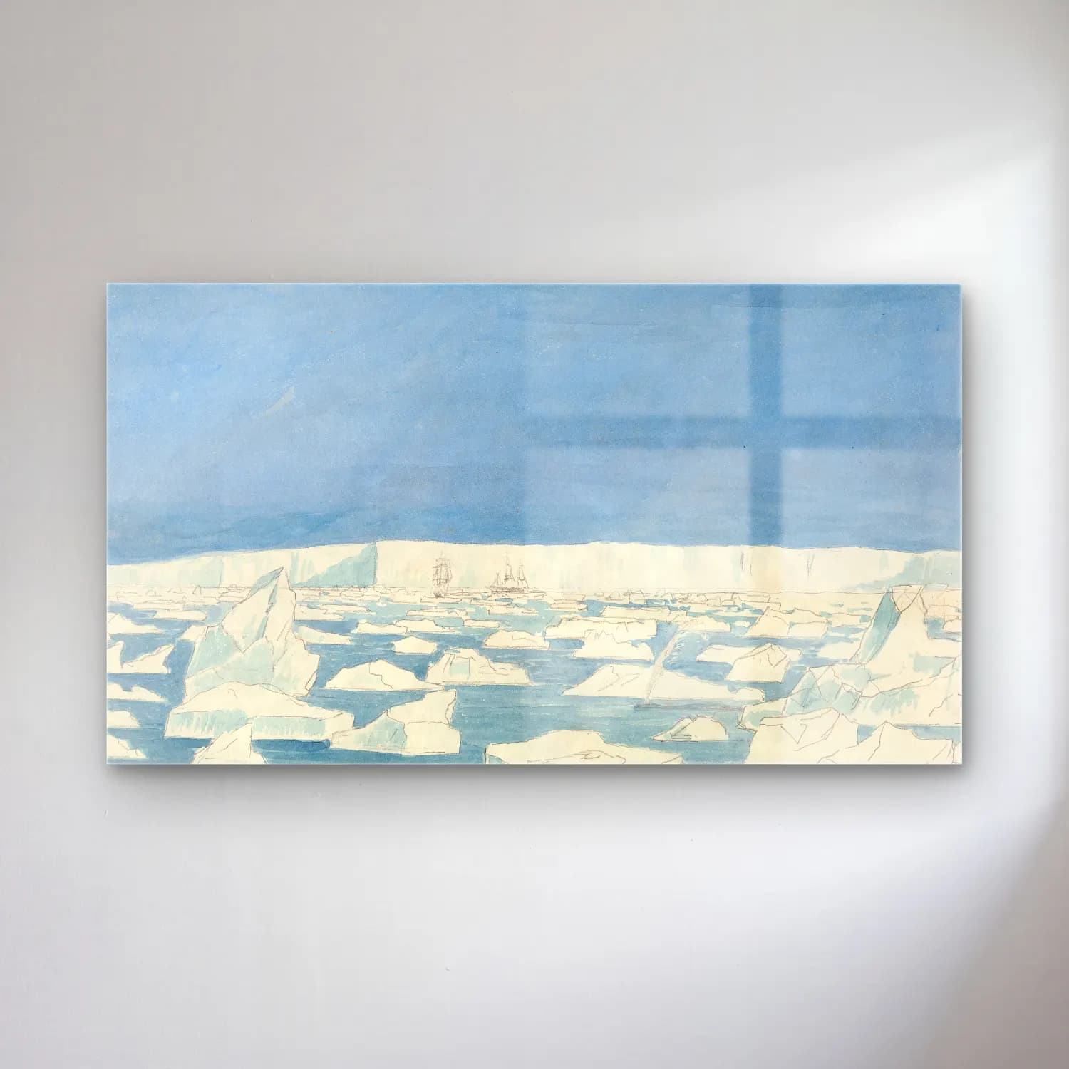 Charles Hamilton Smith – Part of the South Pole Barrier to 180 Feet Above Sea Level,… cam tablo — Charles Hamilton Smith – Part of the South Pole Barrier to 180 Feet Above Sea Level,… — suluboya karlı kış manzarası