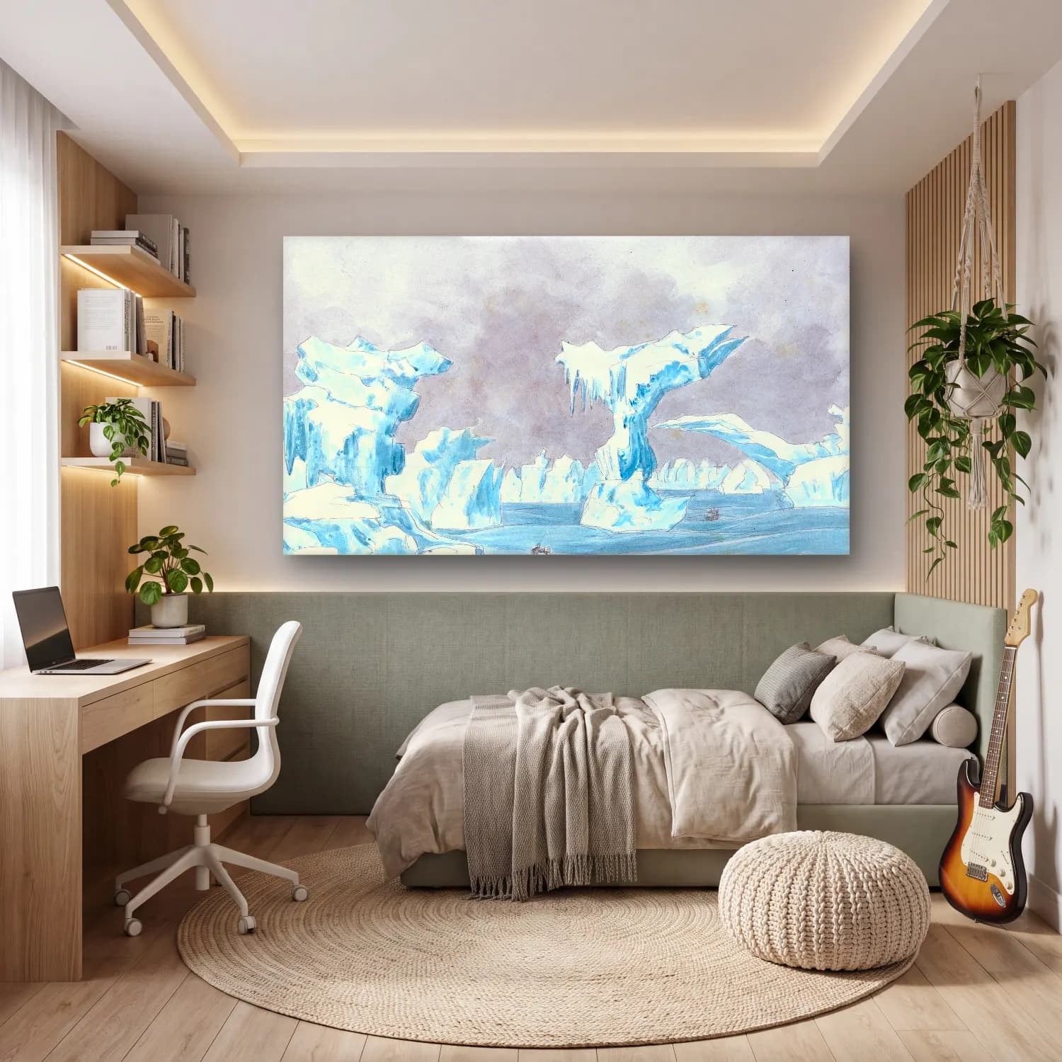 Charles Hamilton Smith – Scene Among the Ice in the Polar Sea cam tablo — genç odasında