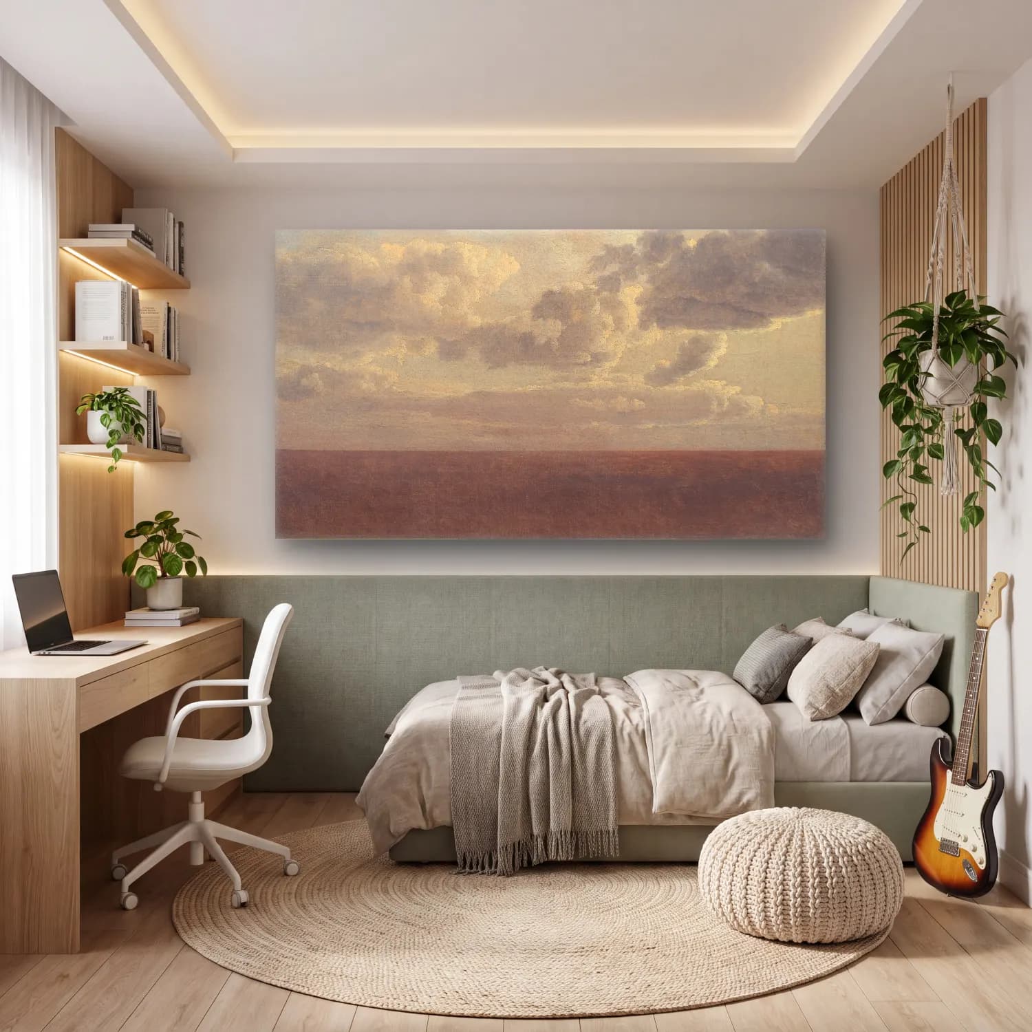 Christoffer Wilhelm Eckersberg – Study of Clouds over the Sea cam tablo — genç odasında