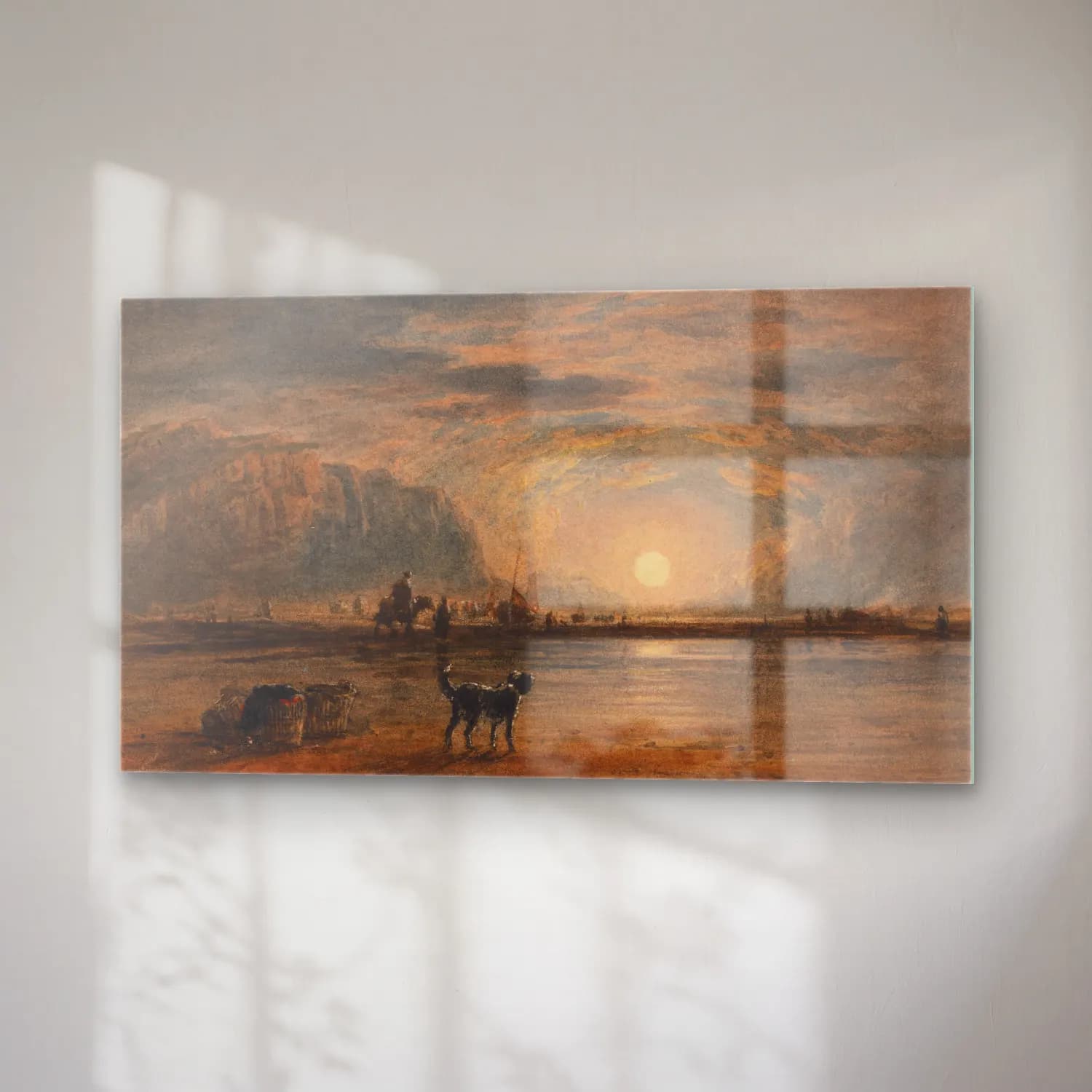 David Cox – Beach Scene, Sunrise (circa 1820) cam tablo — sağ açıdan görünüm