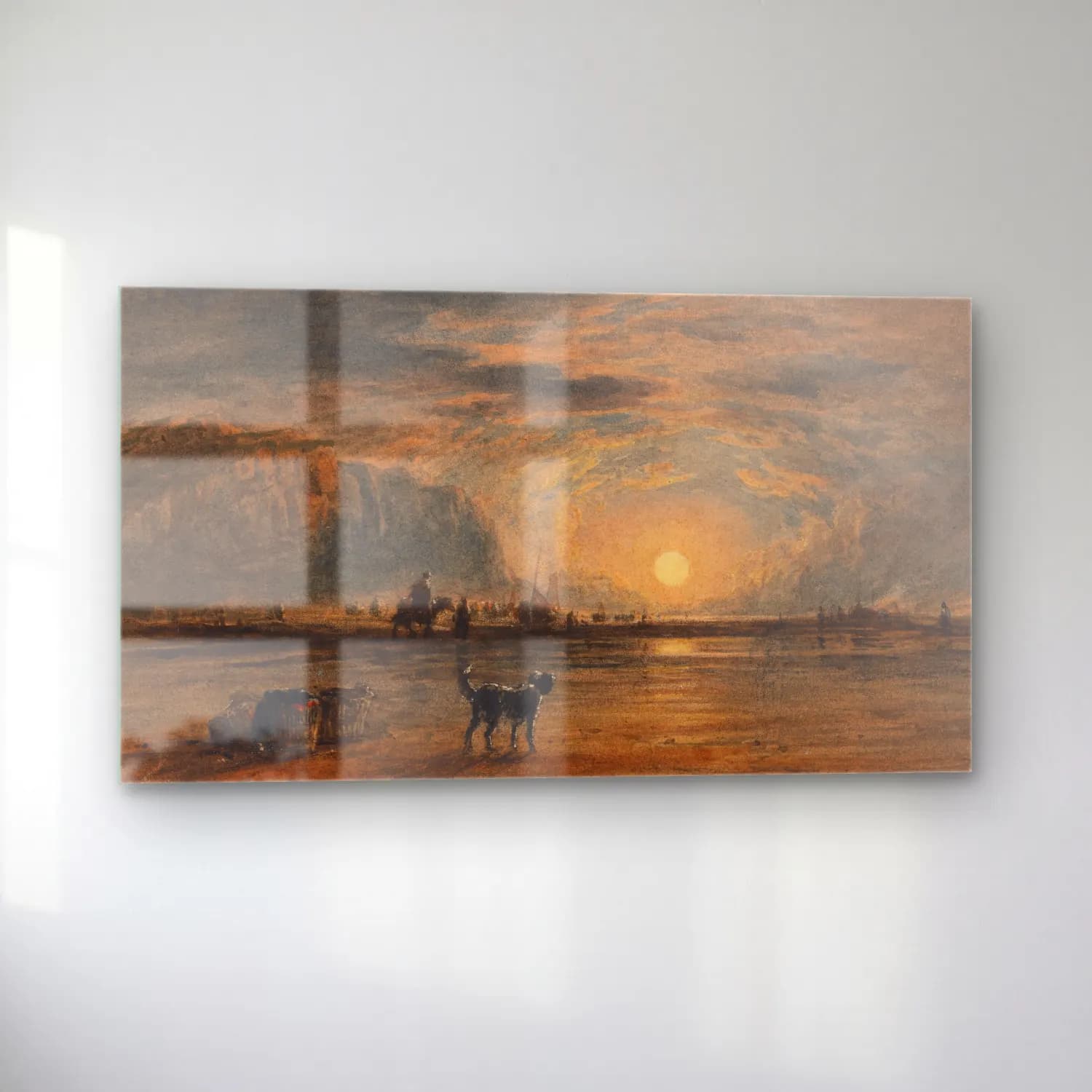David Cox – Beach Scene, Sunrise (circa 1820) cam tablo — sol açıdan görünüm