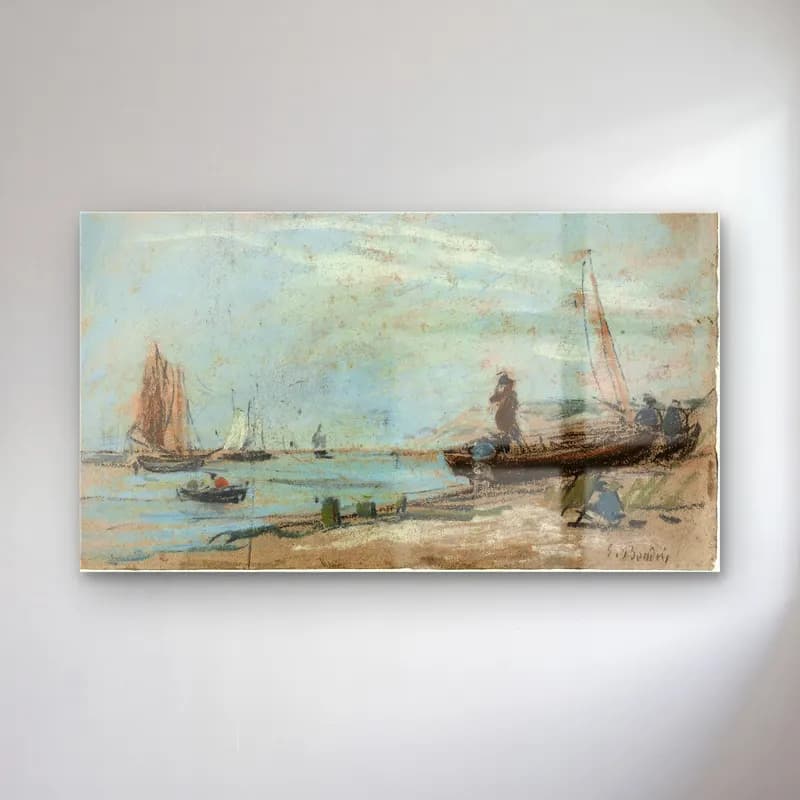Empresyonist Liman ve Tekneler – Pastel Tonlar cam tablo — Empresyonist Liman ve Tekneler – Pastel Tonlar — empresyonist liman ve tekneler