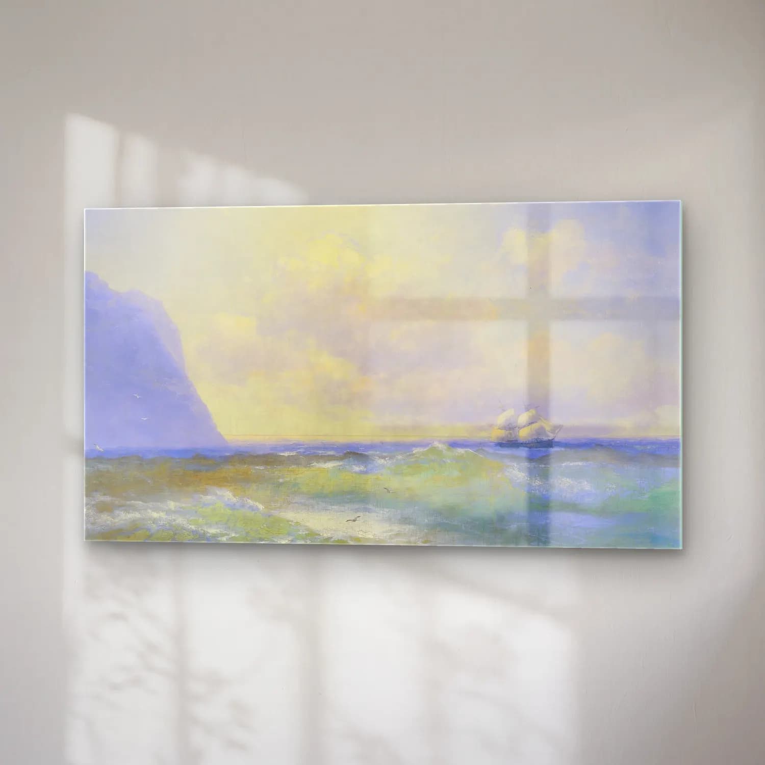 Konstantinovich Aivazovsky – Ship At Sea ( 1895) cam tablo — sağ açıdan görünüm