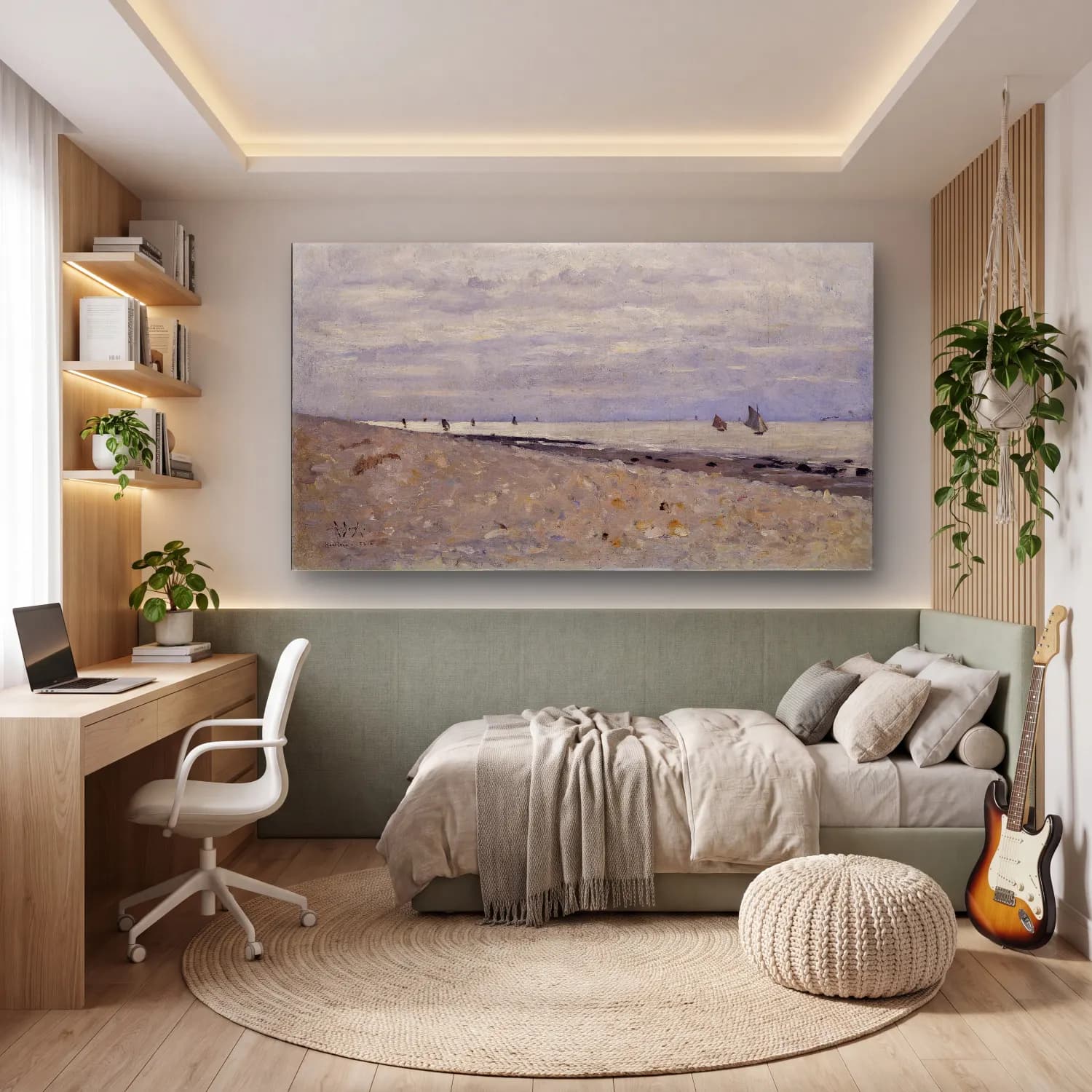 Richard Bergh – Sea Landscape off Honfleur cam tablo — genç odasında