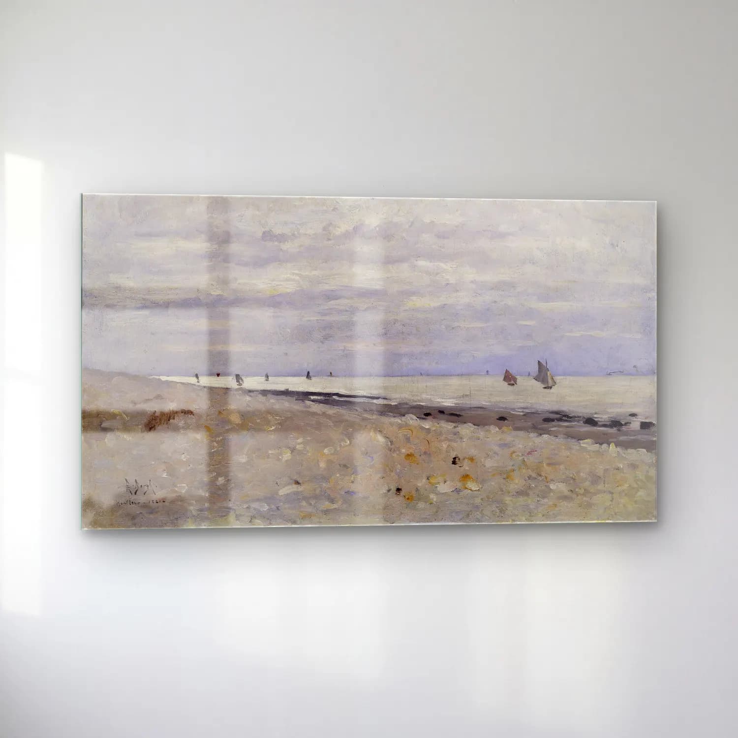 Richard Bergh – Sea Landscape off Honfleur cam tablo — sol açıdan görünüm