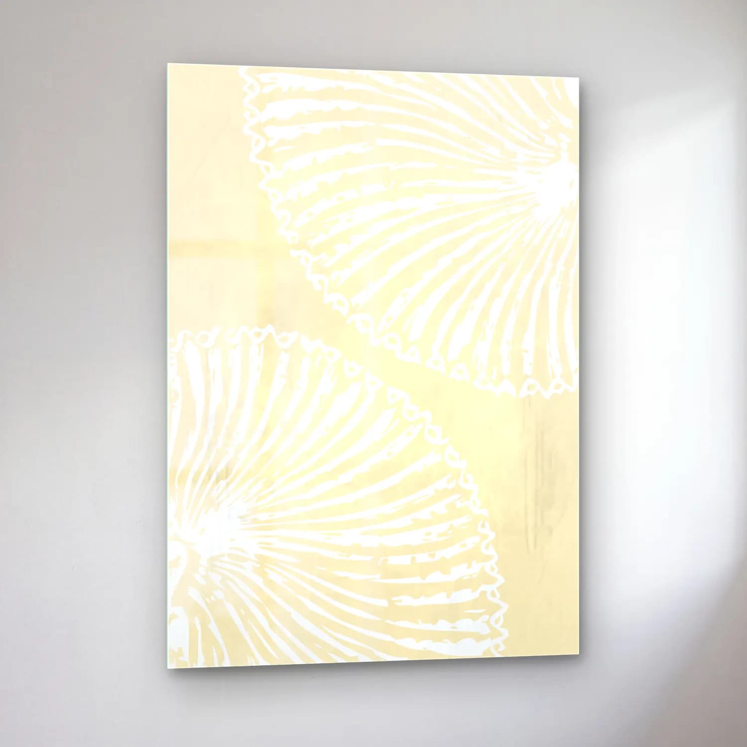 Boho Çiçek Deseni No. 20 cam tablo — sol açıdan görünüm