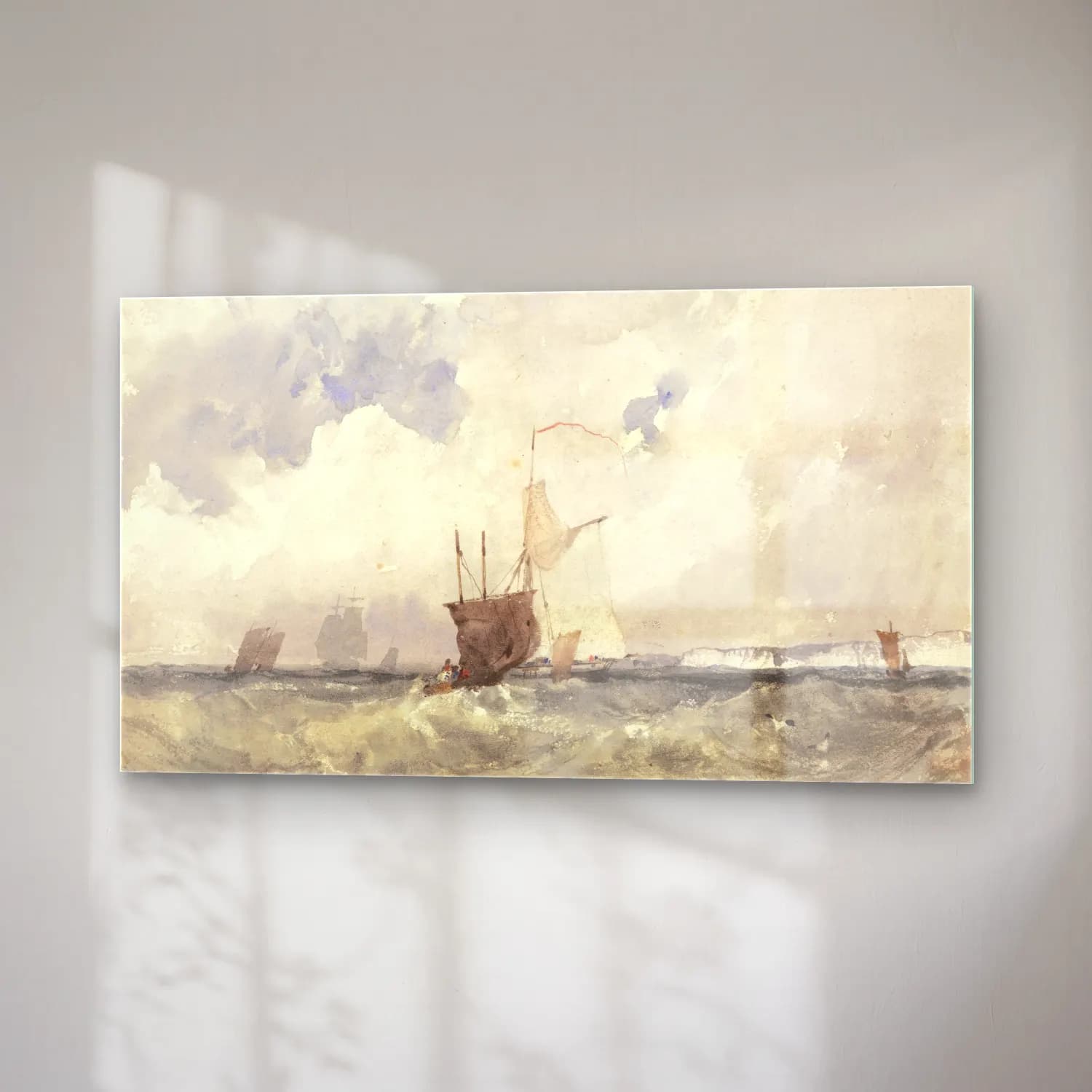 Richard Parkes Bonington – Vessels in a Choppy Sea cam tablo — sağ açıdan görünüm