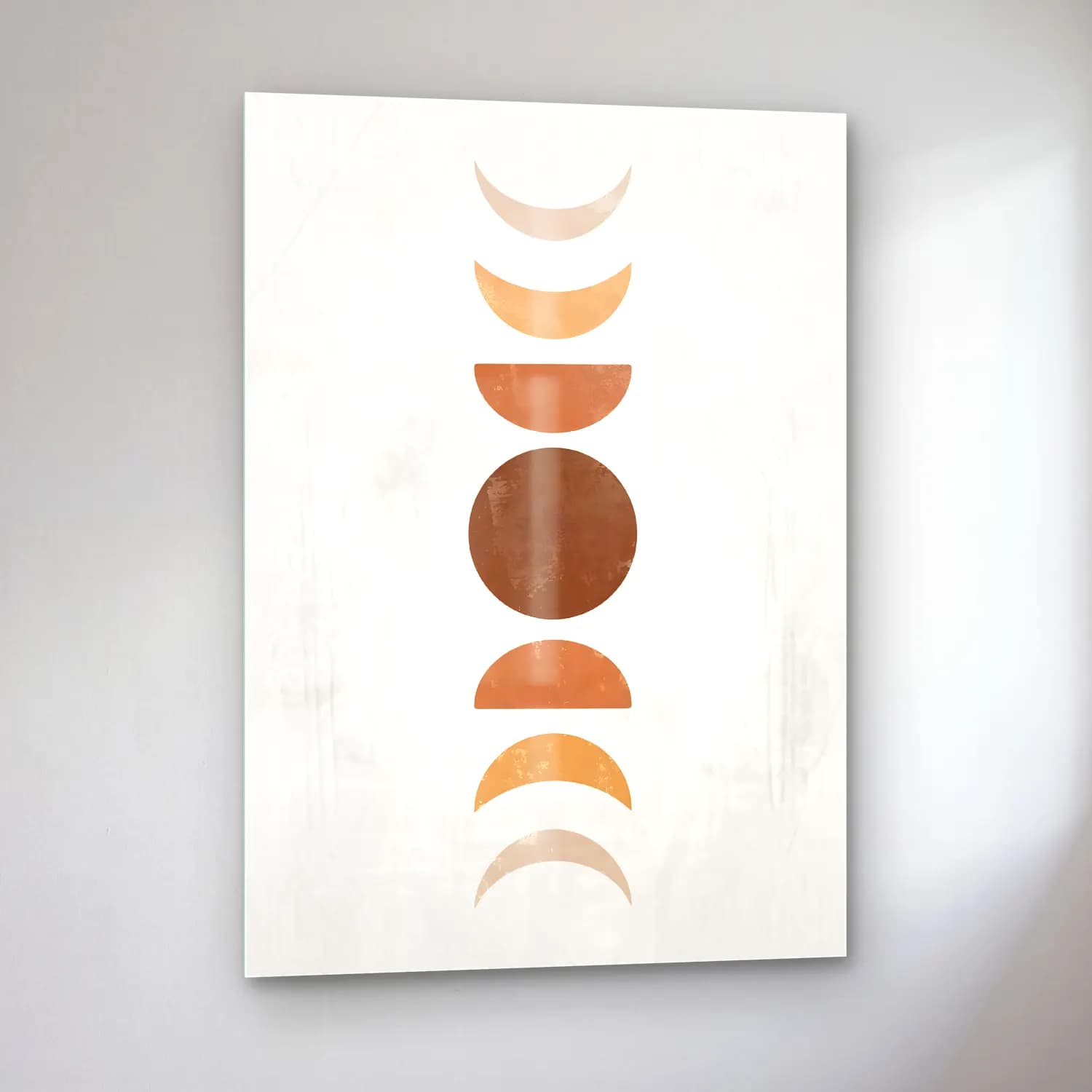 Boho Geometrik Daireler No. 7 cam tablo — sol açıdan görünüm