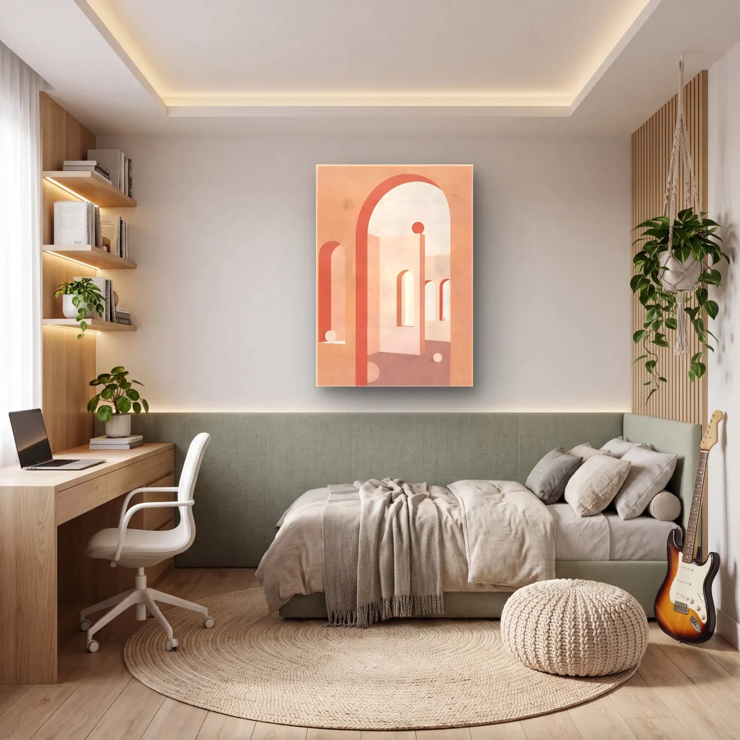Modern Soyut Kemer No. 4 cam tablo — genç odasında