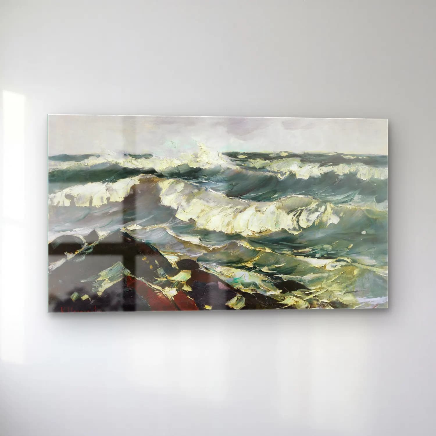 Karl Hagemeister – Die Welle (Bewegte See) cam tablo — sol açıdan görünüm