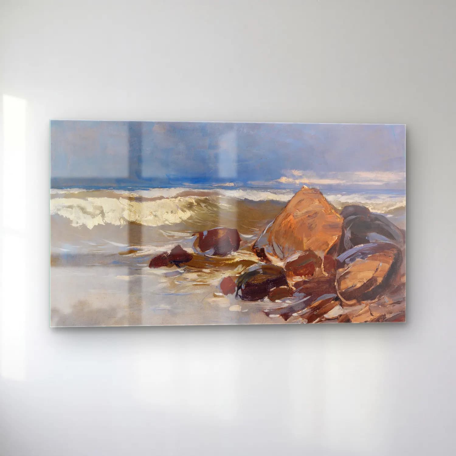 Karl Hagemeister – Strand bei Lohme mit Felsen cam tablo — sol açıdan görünüm