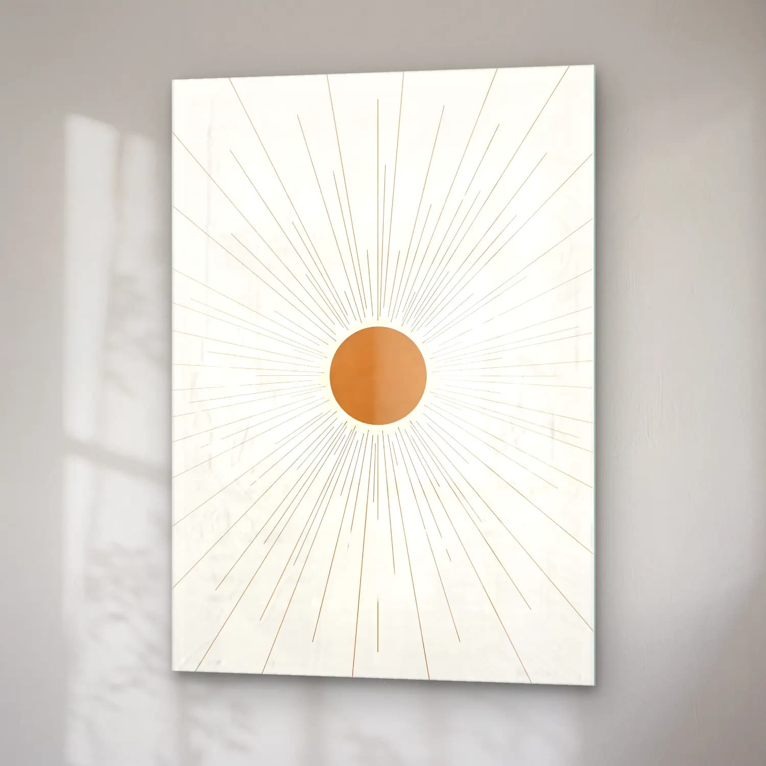 Çizgi Sanatı Geometrik Daireler No. 16 cam tablo — sağ açıdan görünüm