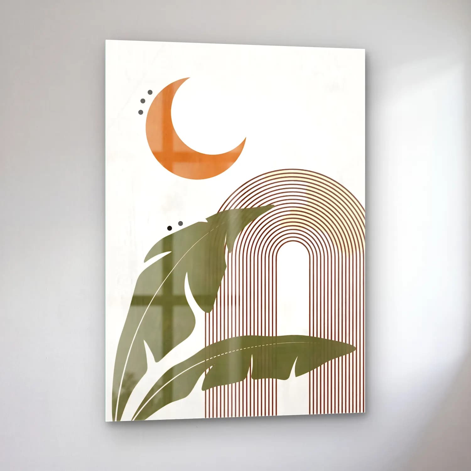 Boho Soyut Kemer No. 8 cam tablo — sol açıdan görünüm