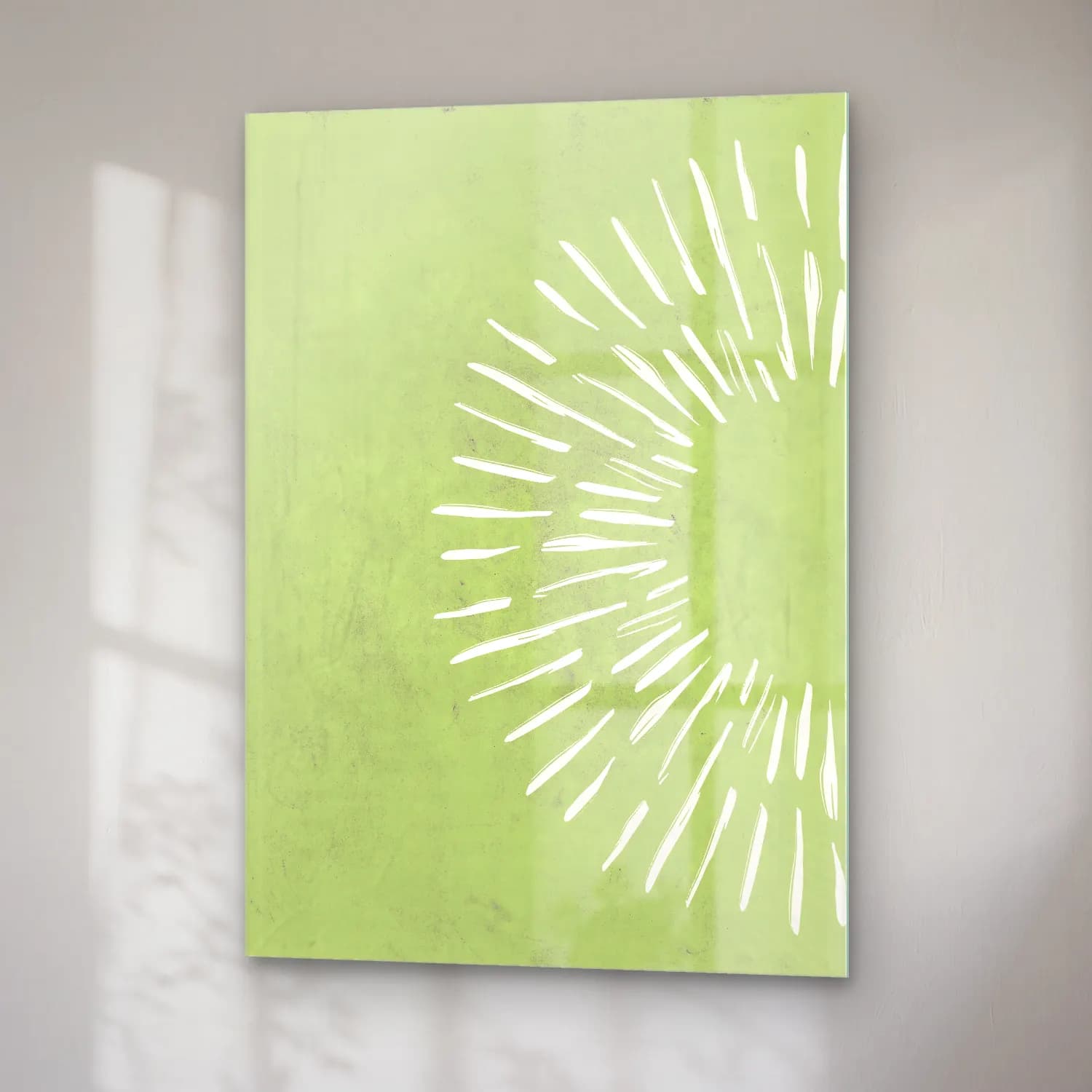 Boho Çiçek Deseni No. 25 cam tablo — sağ açıdan görünüm