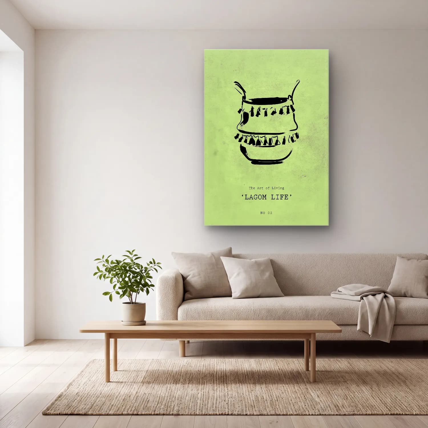 Vintage Poster Vazo – Siyah Beyaz Tonlar cam tablo — açık renk salonda
