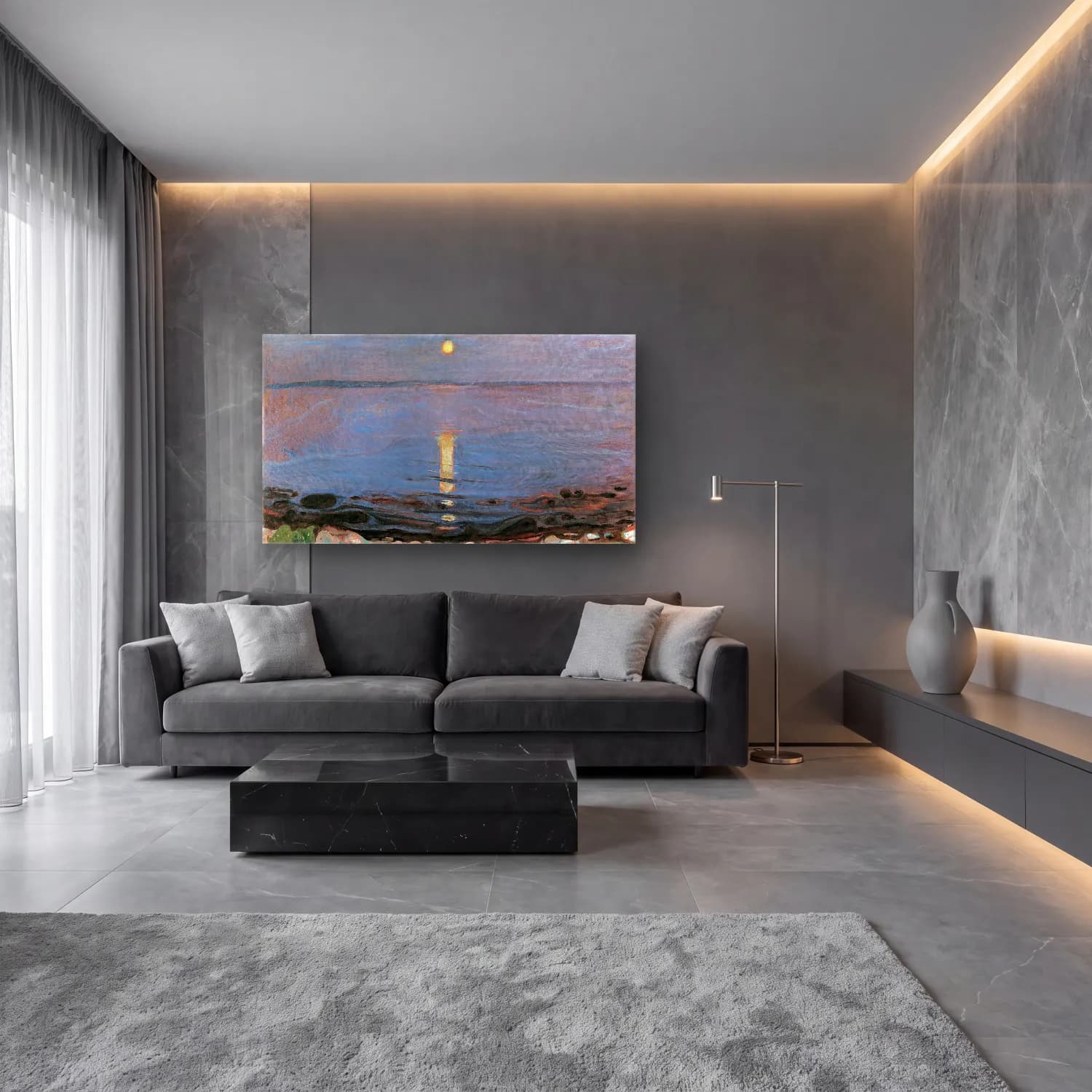 Edvard Munch – Summer night by the beach cam tablo — lüks salon duvarında