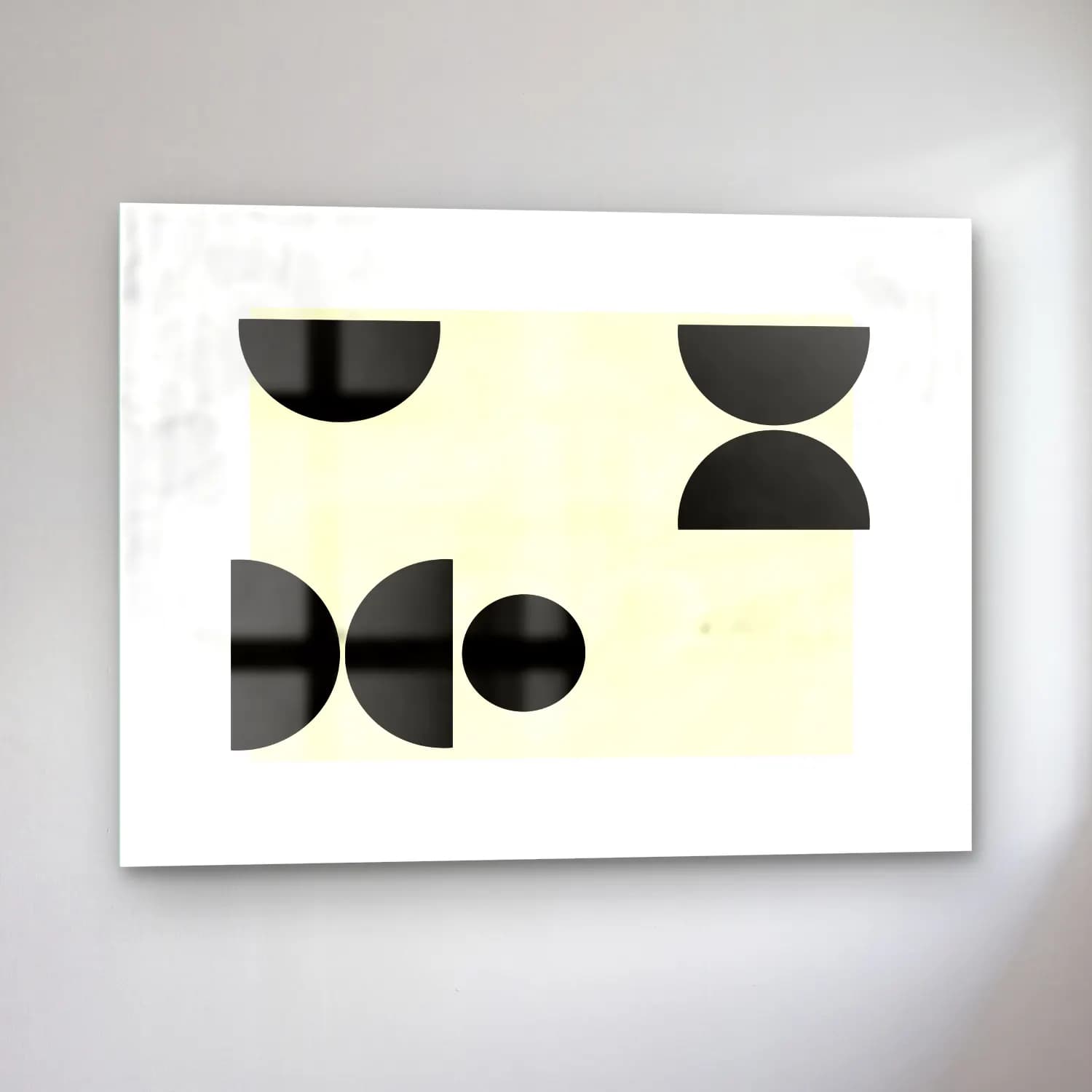Bauhaus Soyut Formlar No. 32 cam tablo — sol açıdan görünüm