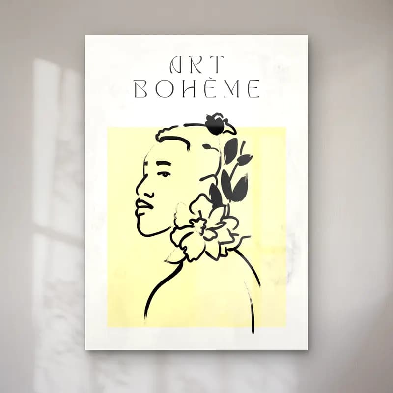 Boho Kadın Silueti No. 3 cam tablo — Boho Kadın Silueti No. 3 — boho kadın silueti