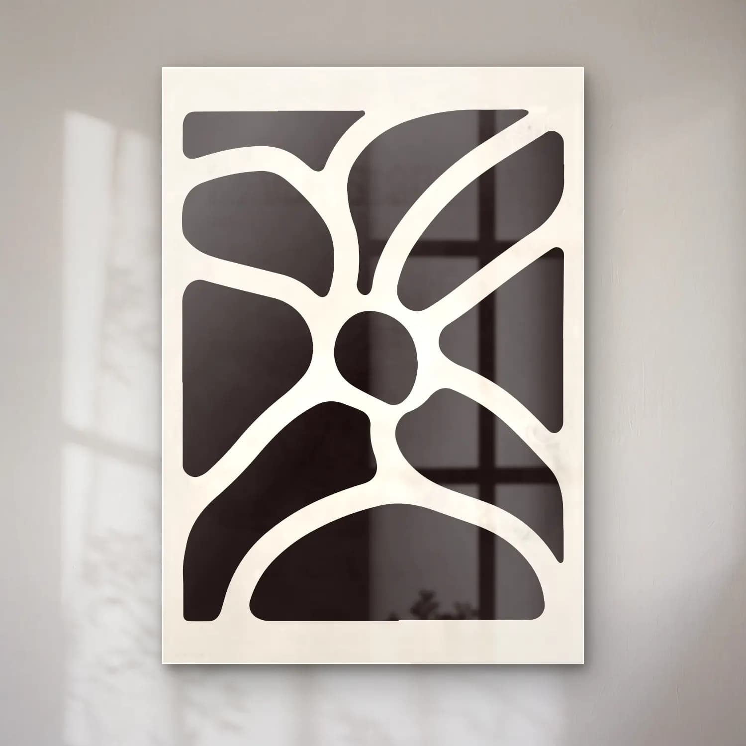 Siyah Beyaz Çiçek Deseni No. 11 cam tablo — Siyah Beyaz Çiçek Deseni No. 11 — siyah beyaz çiçek deseni