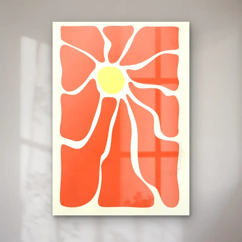 Retro Çiçek Deseni No. 142 cam tablo — Retro Çiçek Deseni No. 142 — retro çiçek deseni