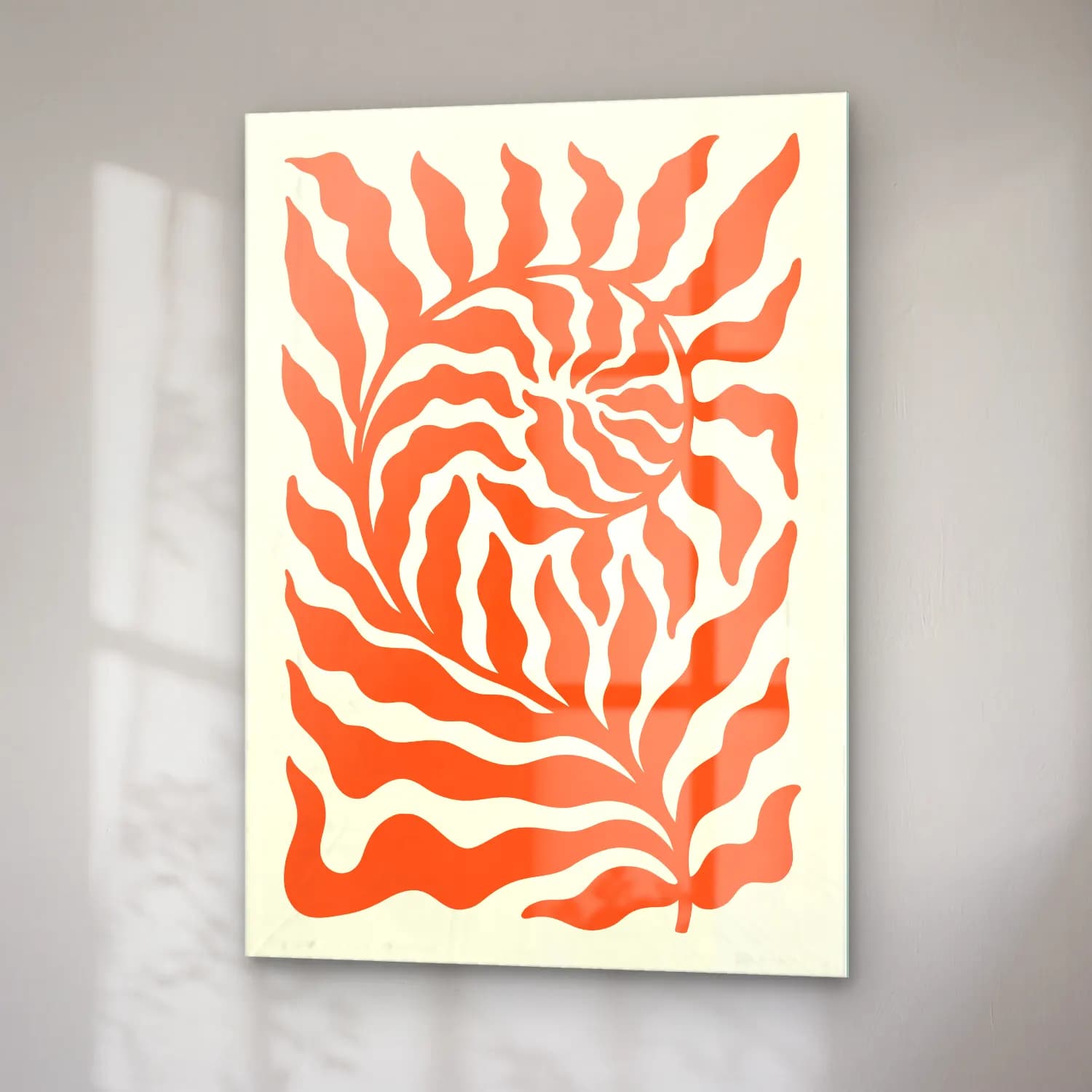 Boho Çiçek Deseni No. 61 cam tablo — sağ açıdan görünüm