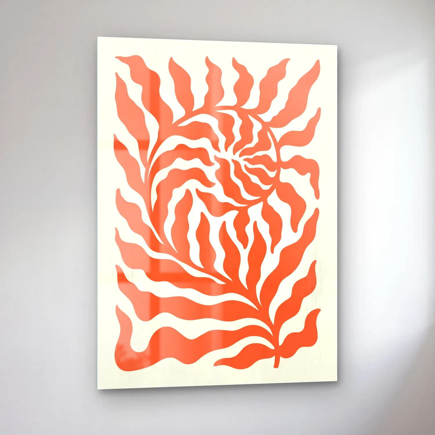 Boho Çiçek Deseni No. 61 cam tablo — sol açıdan görünüm