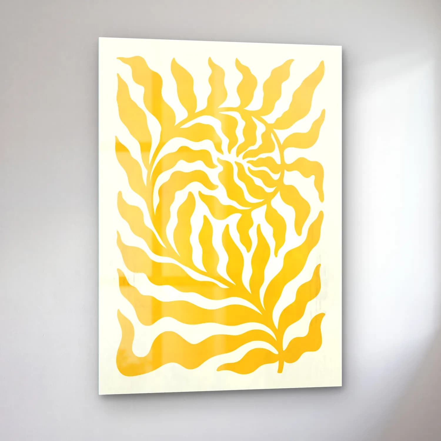 Boho Çiçek Deseni No. 62 cam tablo — sol açıdan görünüm