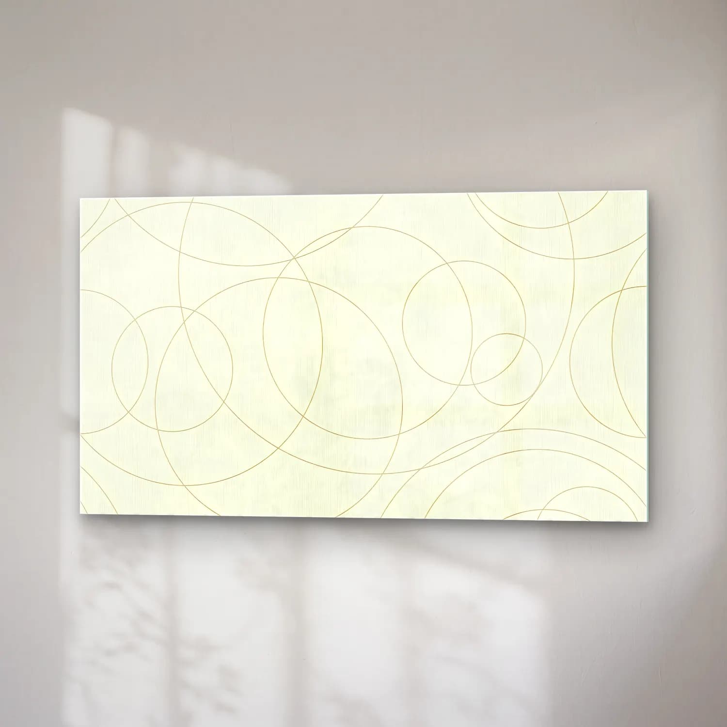 Çizgi Sanatı Geometrik Daireler No. 24 cam tablo — sağ açıdan görünüm