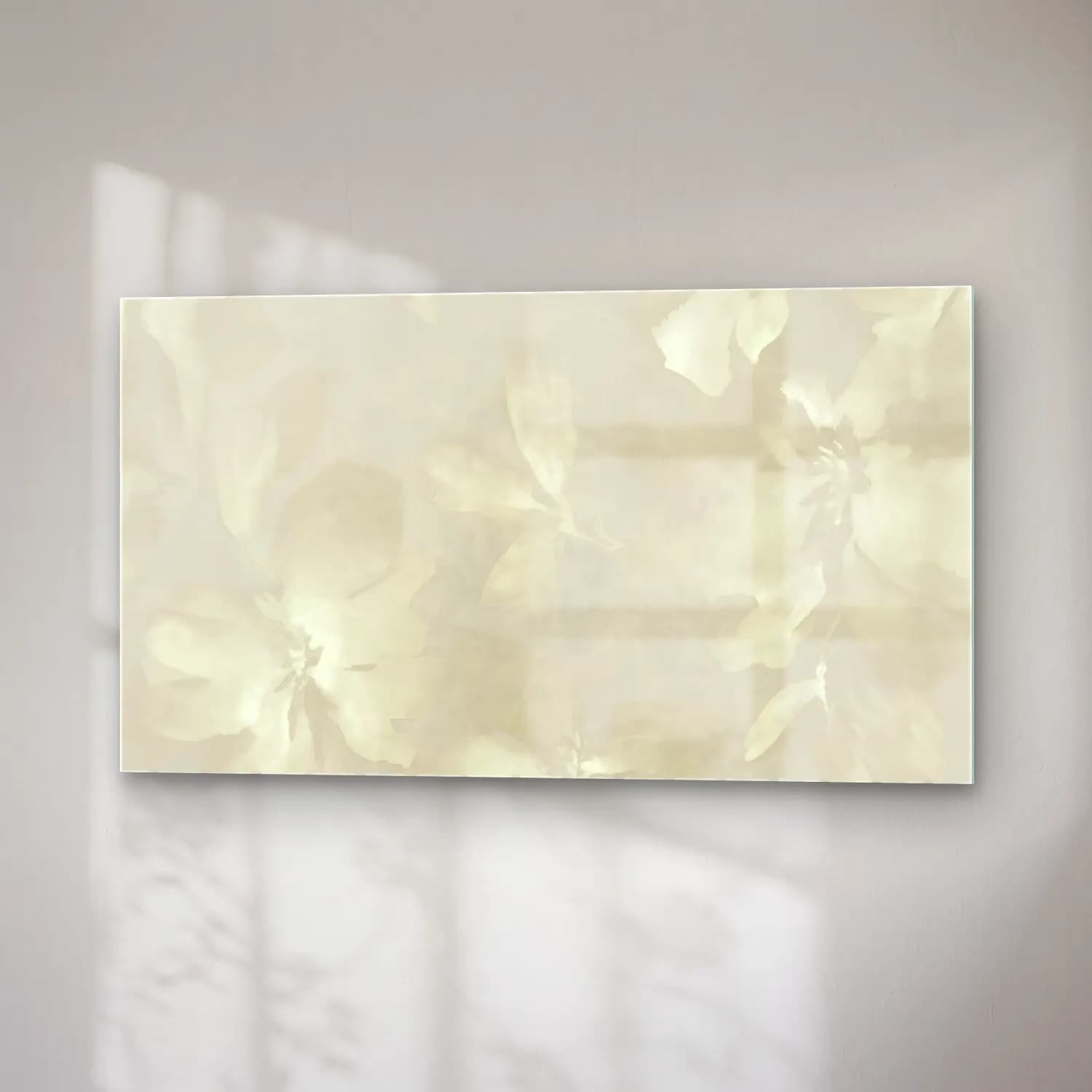 Pastel Çiçek Deseni No. 183 cam tablo — sağ açıdan görünüm