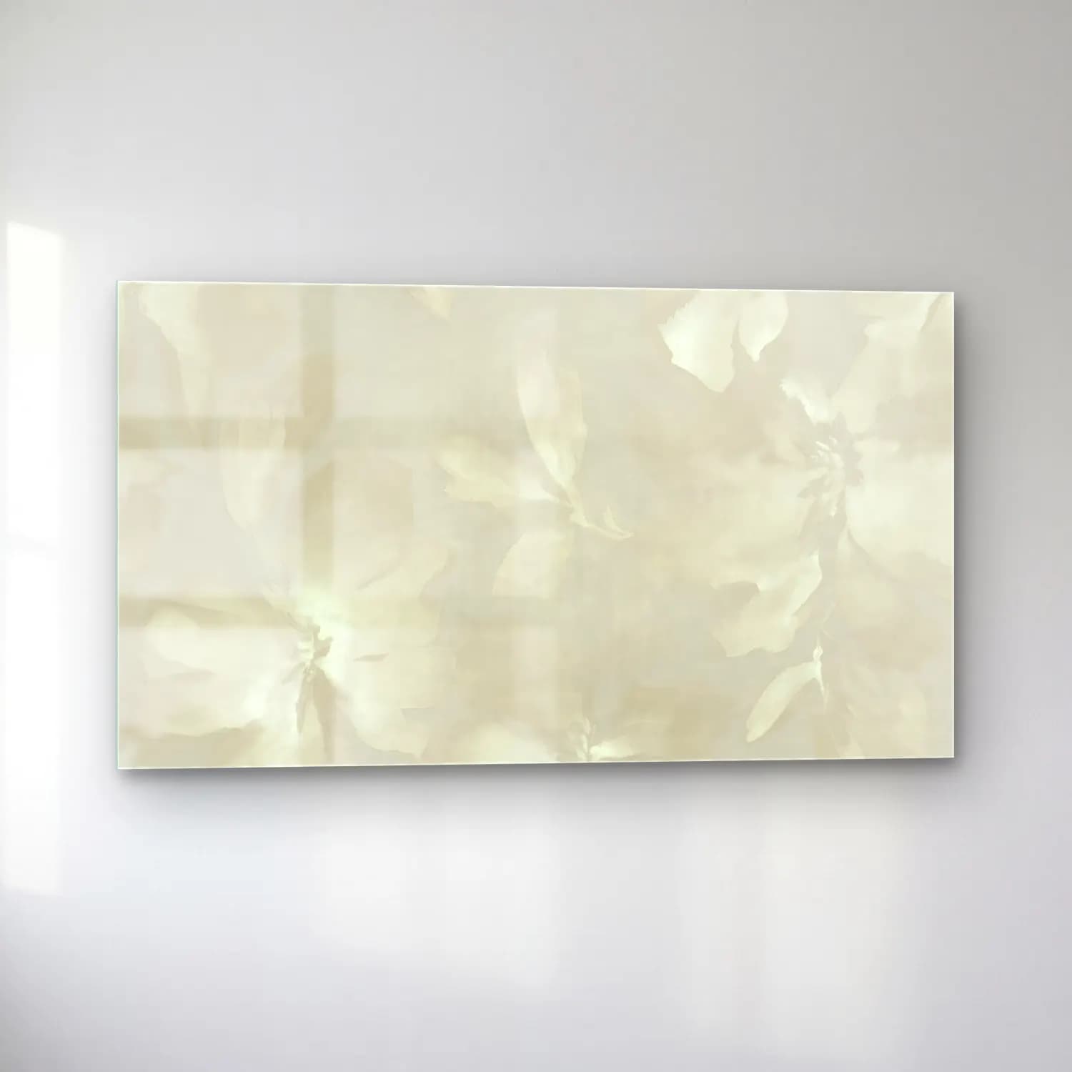 Pastel Çiçek Deseni No. 183 cam tablo — sol açıdan görünüm