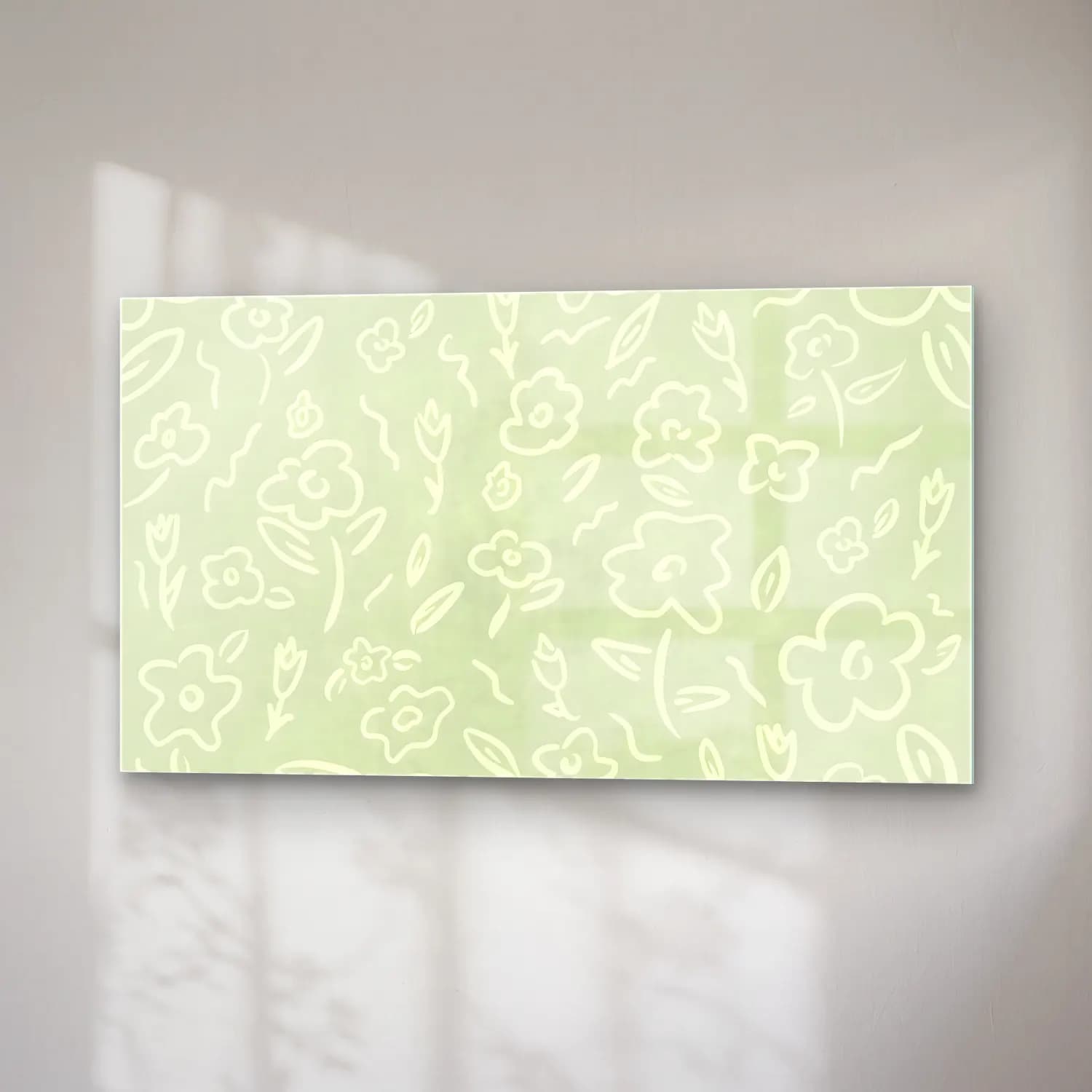 Pastel Çiçek Deseni No. 184 cam tablo — sağ açıdan görünüm