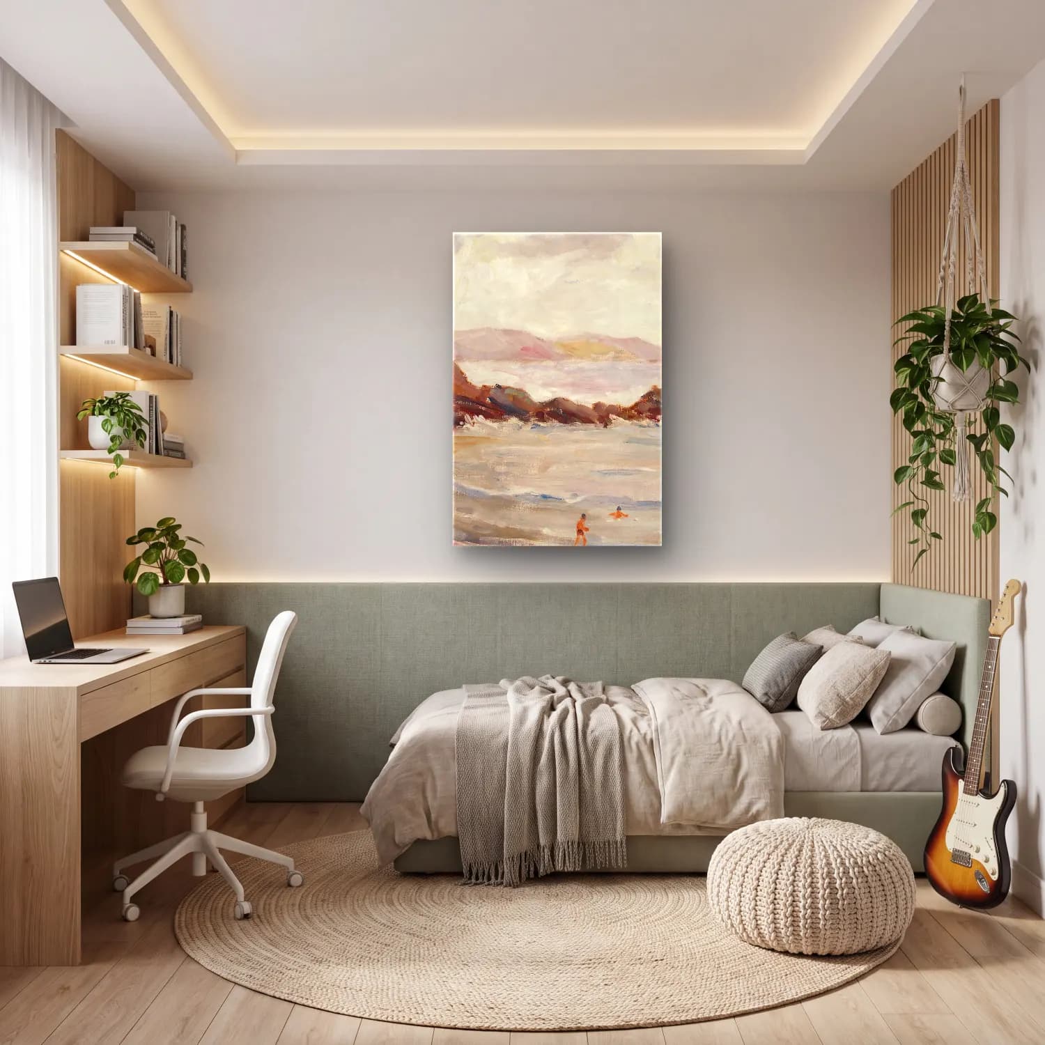Alfred William Finch – Looen rantaa – Pastel Tonlar cam tablo — genç odasında