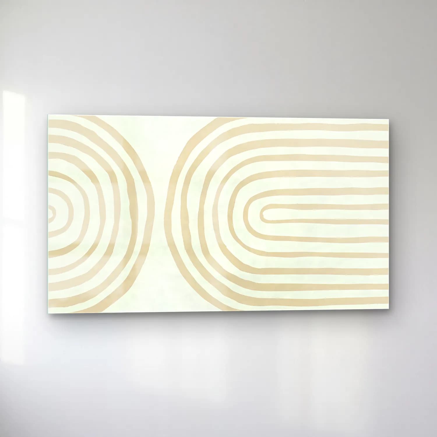 Çizgi Sanatı Geometrik Daireler No. 26 cam tablo — sol açıdan görünüm