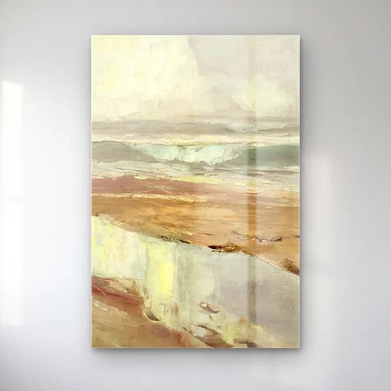 Karl Hagemeister – Strandlandschaft (Swinemünde) cam tablo — Karl Hagemeister – Strandlandschaft (Swinemünde) — empresyonist dalgalı sahil