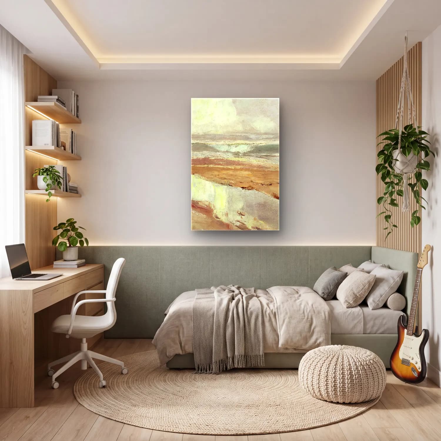Karl Hagemeister – Strandlandschaft (Swinemünde) cam tablo — genç odasında