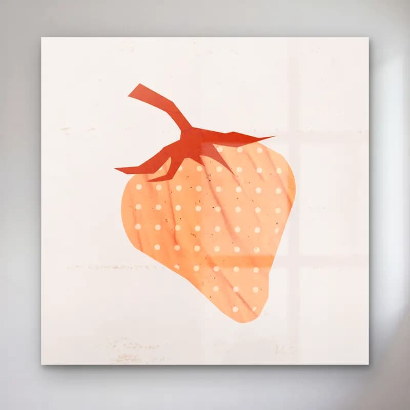 Pastel Çilekler No. 10 cam tablo — Pastel Çilekler No. 10 — pastel çilekler