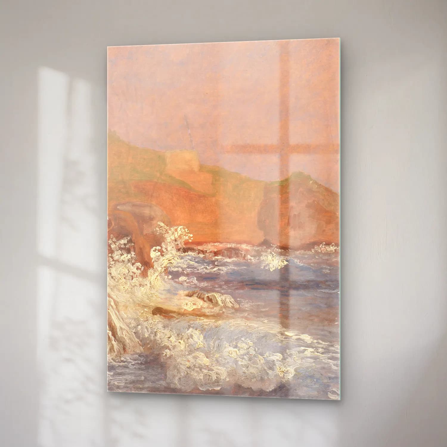 Christen Købke – Rough Sea on a Rocky Coast, Capri cam tablo — sağ açıdan görünüm