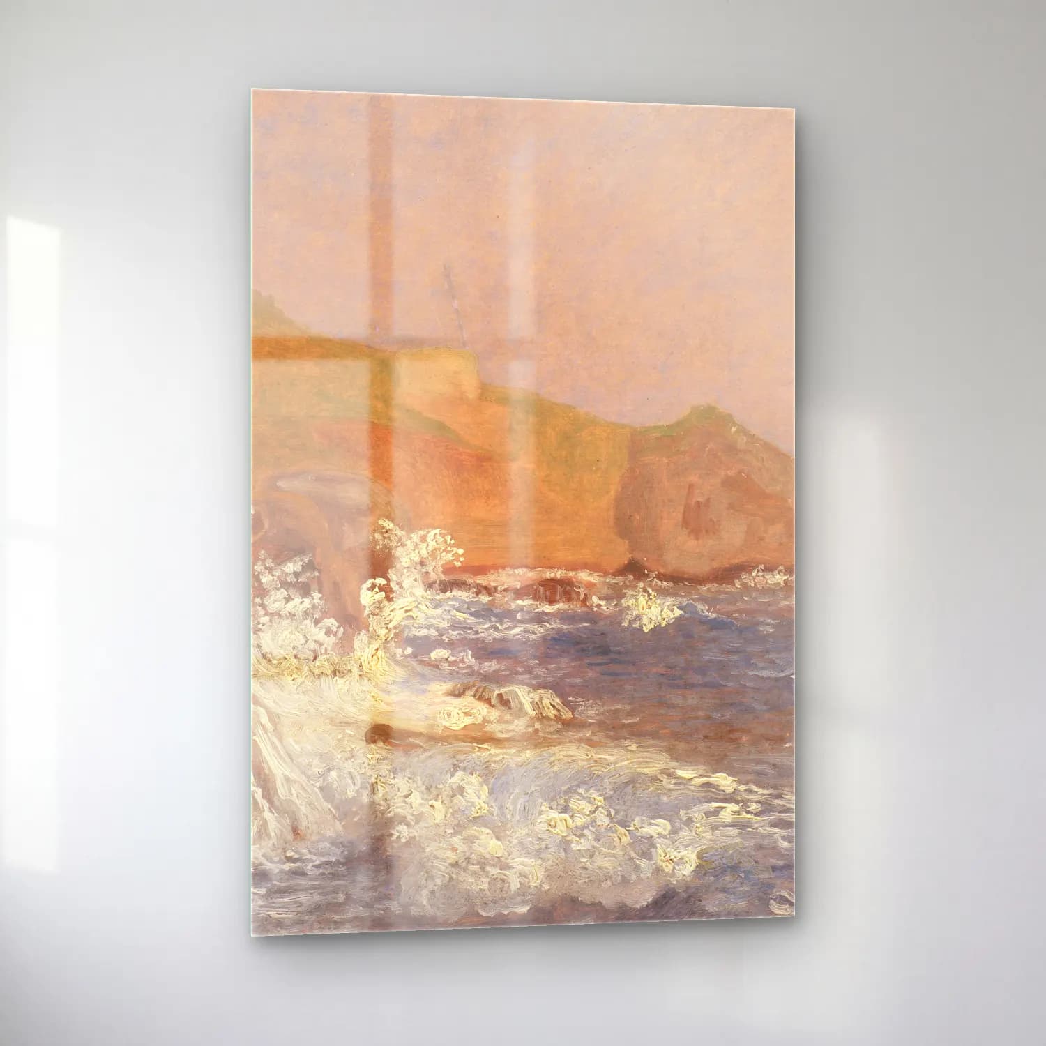 Christen Købke – Rough Sea on a Rocky Coast, Capri cam tablo — sol açıdan görünüm