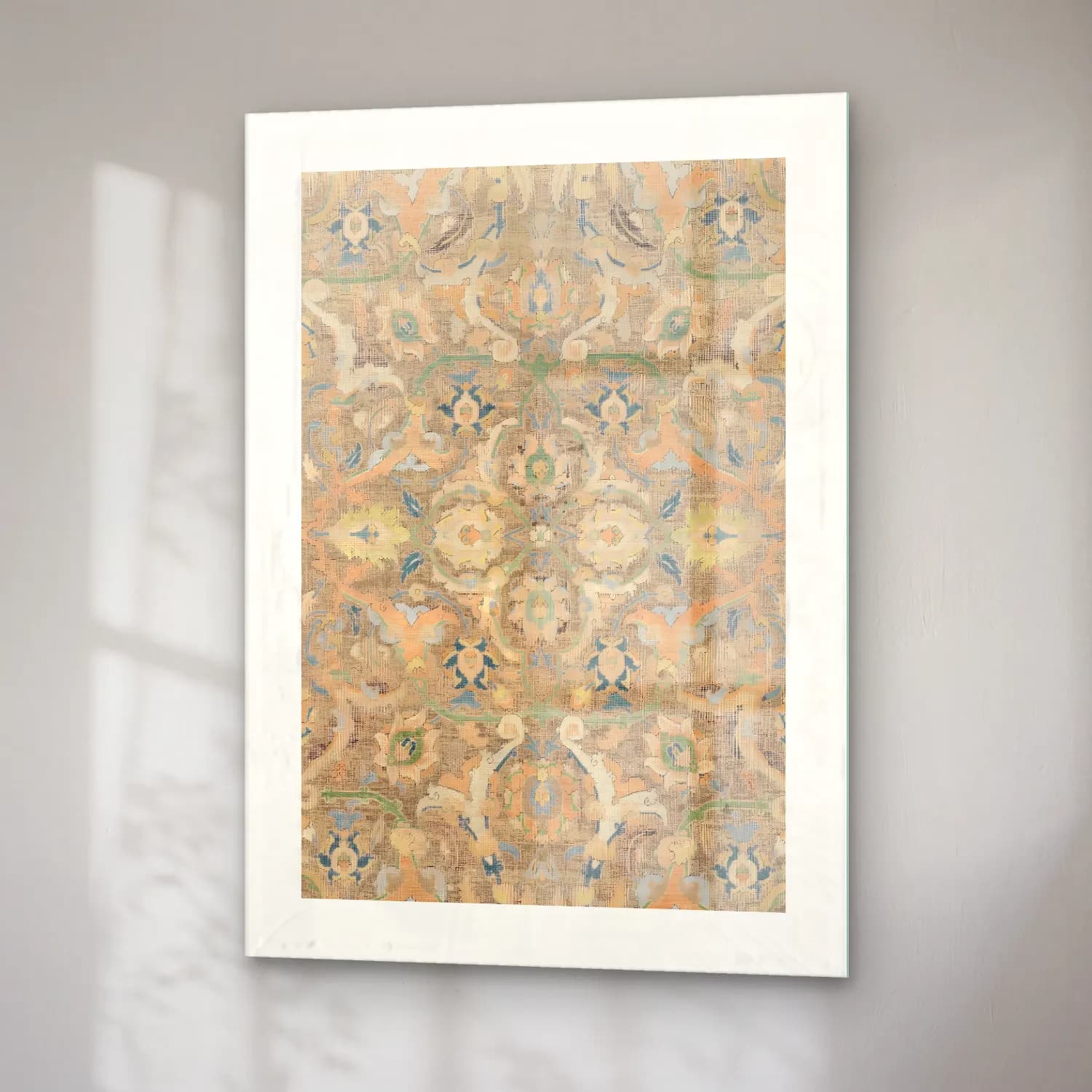 Boho Çiçek Deseni No. 115 cam tablo — sağ açıdan görünüm