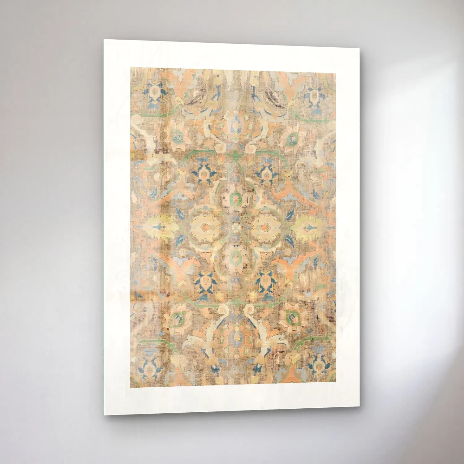 Boho Çiçek Deseni No. 115 cam tablo — sol açıdan görünüm