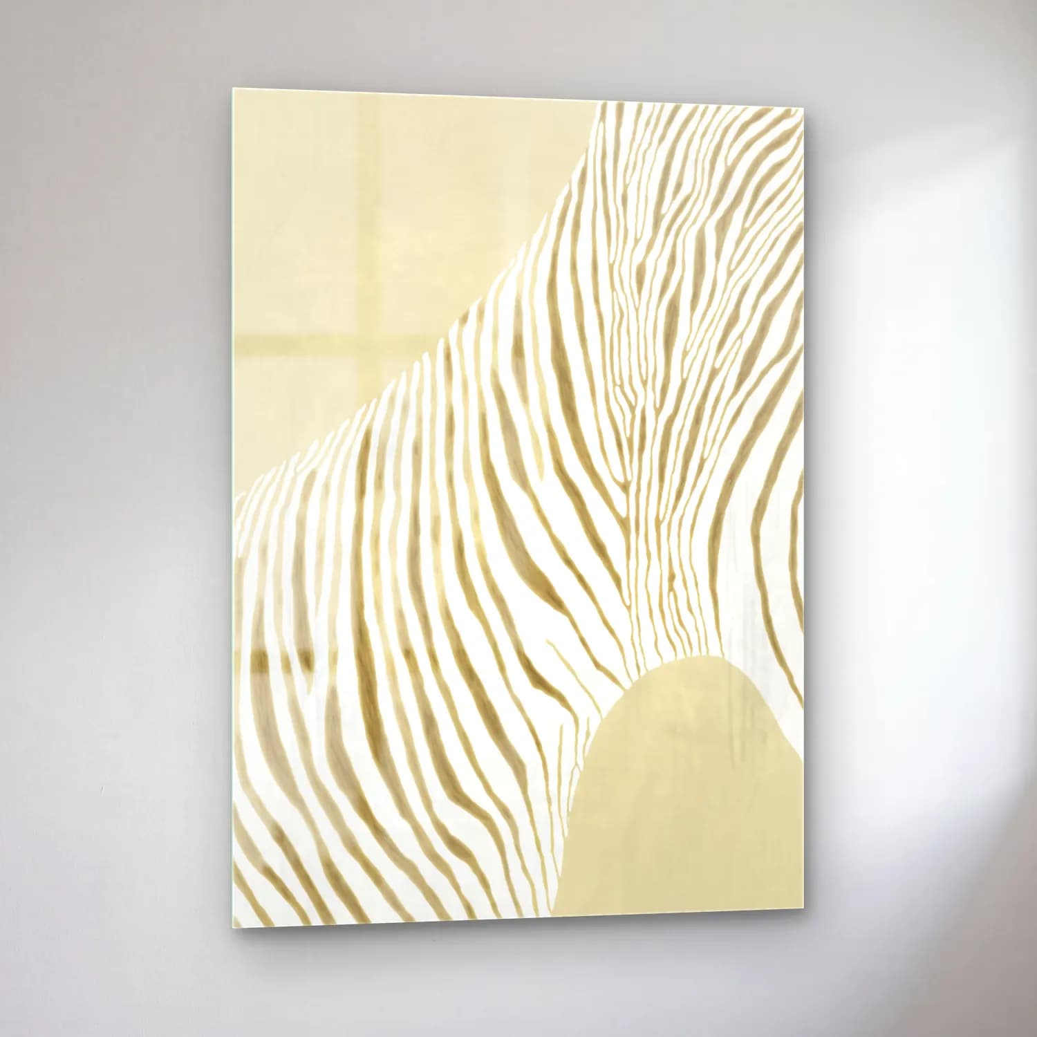 Boho Zebra – Bej Tonlar cam tablo — sol açıdan görünüm
