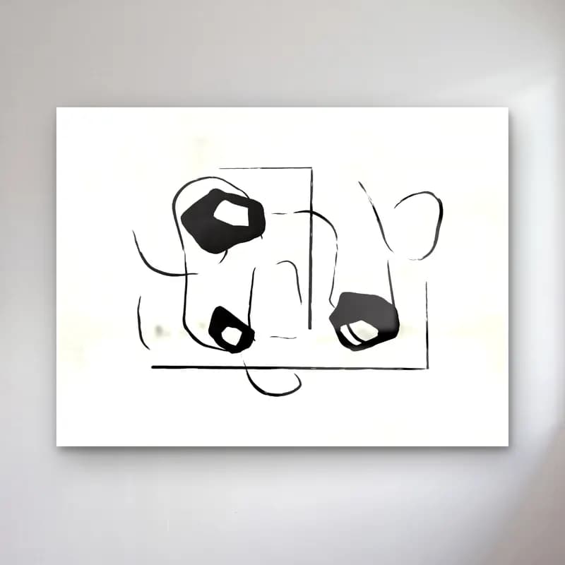 Çizgi Sanatı Soyut Formlar No. 9 cam tablo — Çizgi Sanatı Soyut Formlar No. 9 — çizgi sanatı soyut formlar