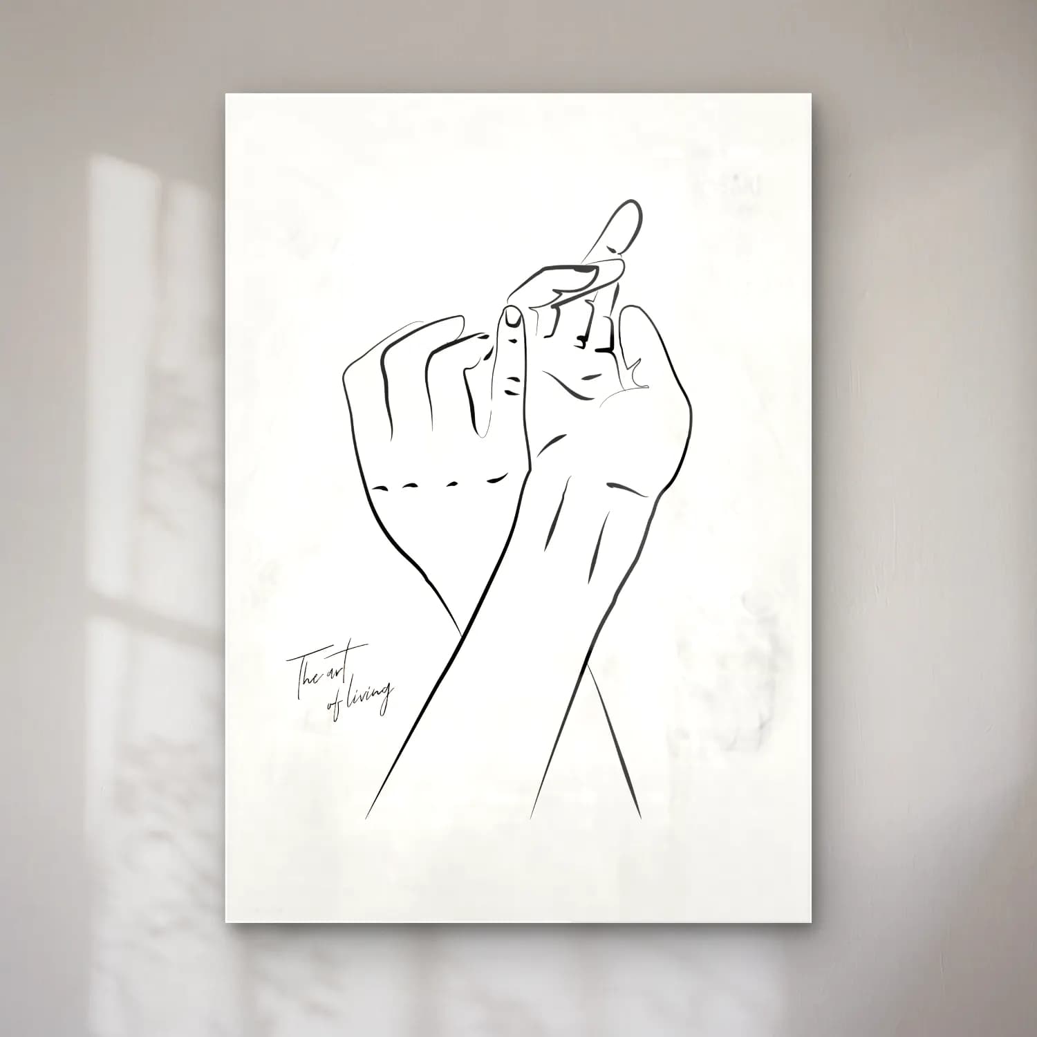 Çizgi Sanatı Eller No. 3 cam tablo — Çizgi Sanatı Eller No. 3 — çizgi sanatı eller