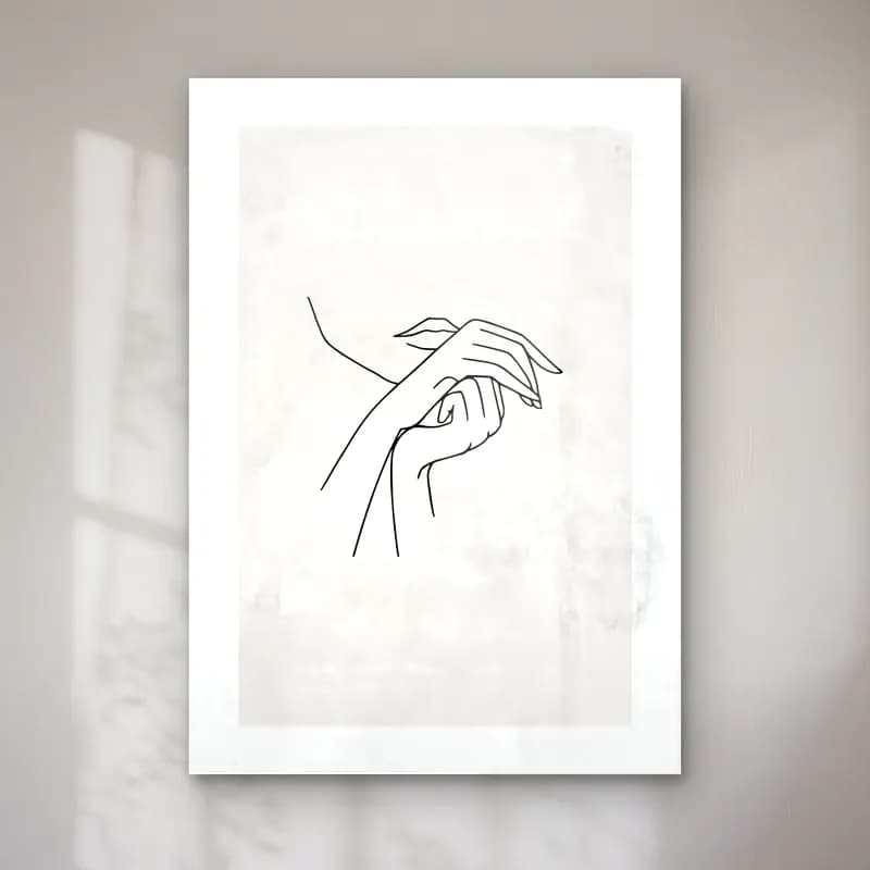 Çizgi Sanatı Eller No. 4 cam tablo — Çizgi Sanatı Eller No. 4 — çizgi sanatı eller