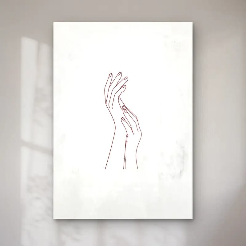 Çizgi Sanatı Eller No. 5 cam tablo — Çizgi Sanatı Eller No. 5 — çizgi sanatı eller