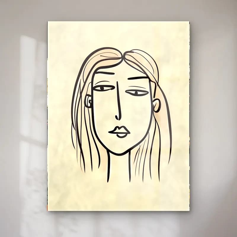 Çizgi Sanatı Çizgi Yüz No. 13 cam tablo — Çizgi Sanatı Çizgi Yüz No. 13 — çizgi sanatı çizgi yüz