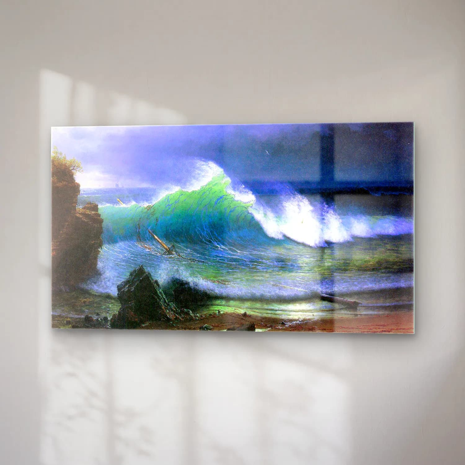 Albert Bierstadt – The coast of the Turquoise sea cam tablo — sağ açıdan görünüm