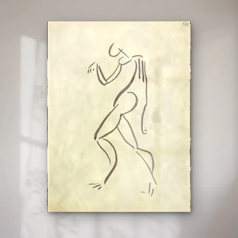 Çizgi Sanatı Figür Çalışması No. 18 cam tablo — Çizgi Sanatı Figür Çalışması No. 18 — çizgi sanatı figür çalışması